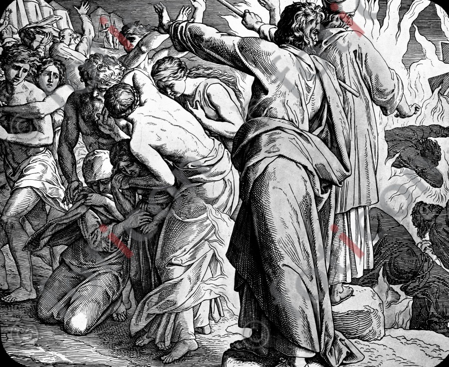 Die Strafe Korahs und seiner Rotte | The punishment of Korah and his gang (foticon-simon-045-sw-055.jpg)